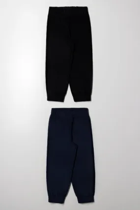 2 Pack Corduroy Cuffed Pants Black And Navy
