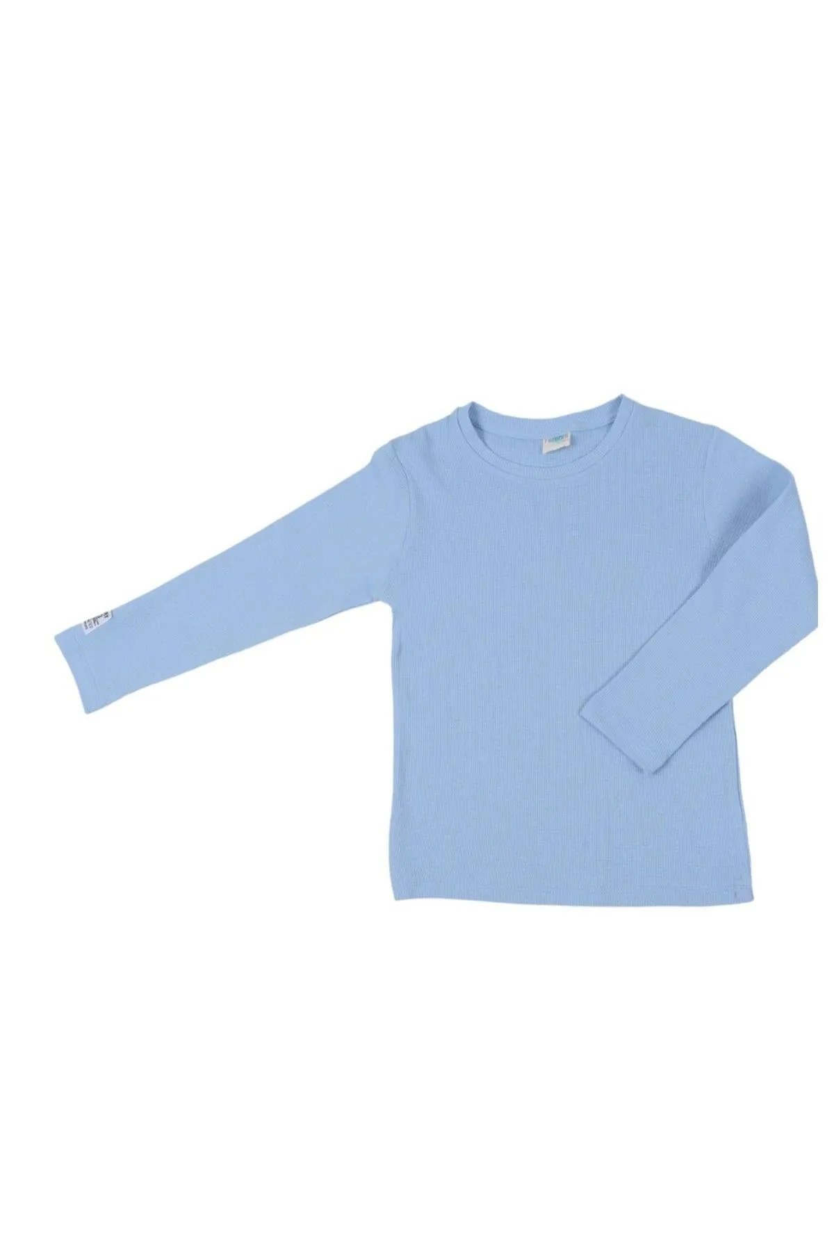 2li pamuk waffle uzun kollu unisex çocuk sweatshirt