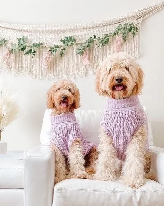 Adele Lilac Turtleneck Dog Sweater