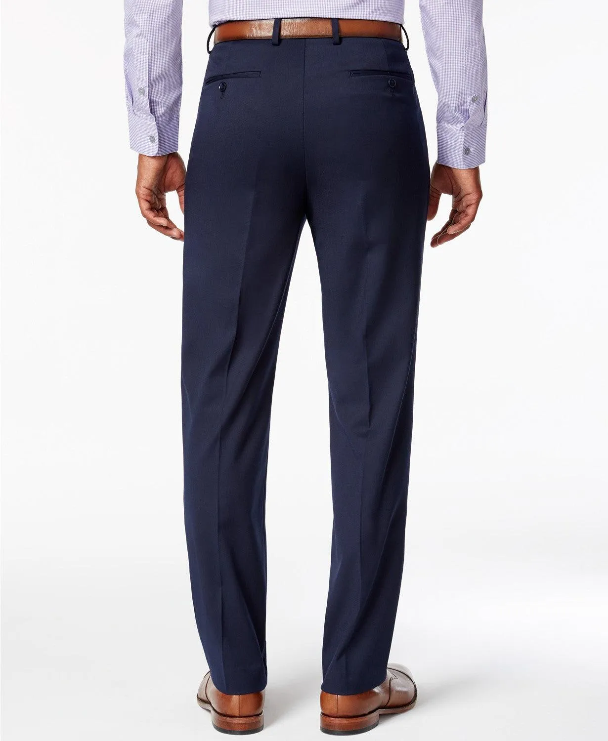 Alfani Mens Slim fit Dress Pants 32 / 30 Blue Solid Stretch