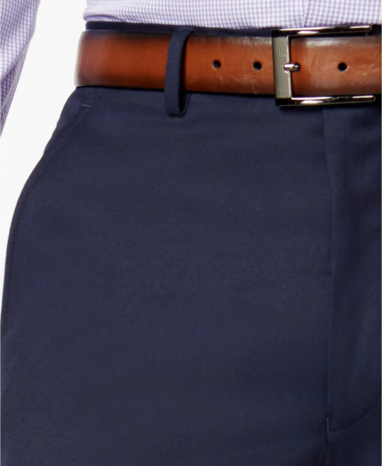 Alfani Mens Slim fit Dress Pants 32 / 30 Blue Solid Stretch
