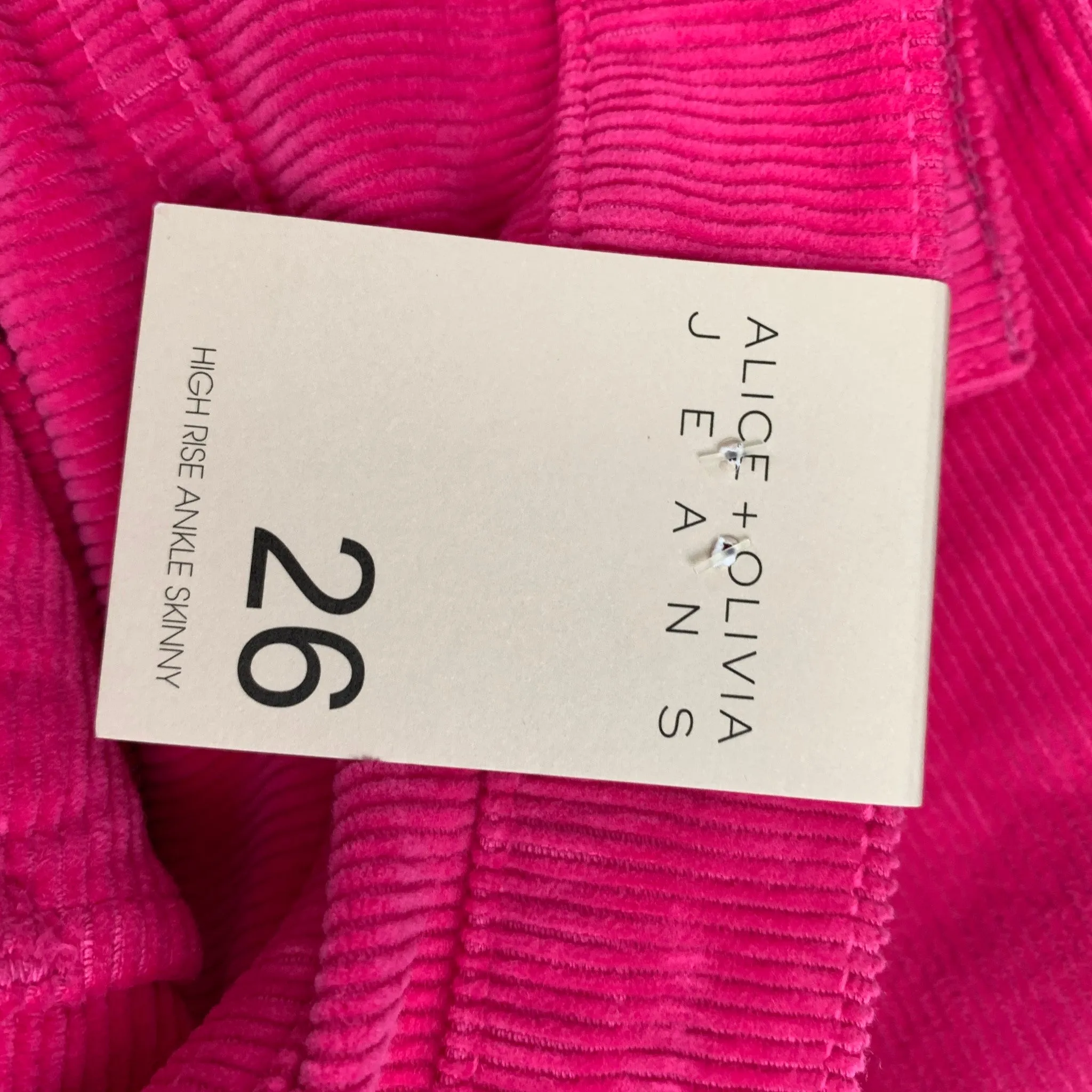 ALICE   OLIVIA Size 26 Pink Cotton Corduroy Jean Cut Casual Pants
