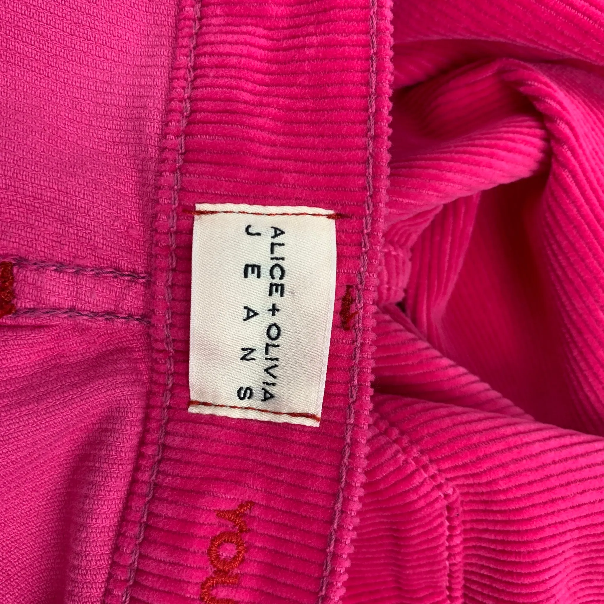 ALICE   OLIVIA Size 26 Pink Cotton Corduroy Jean Cut Casual Pants