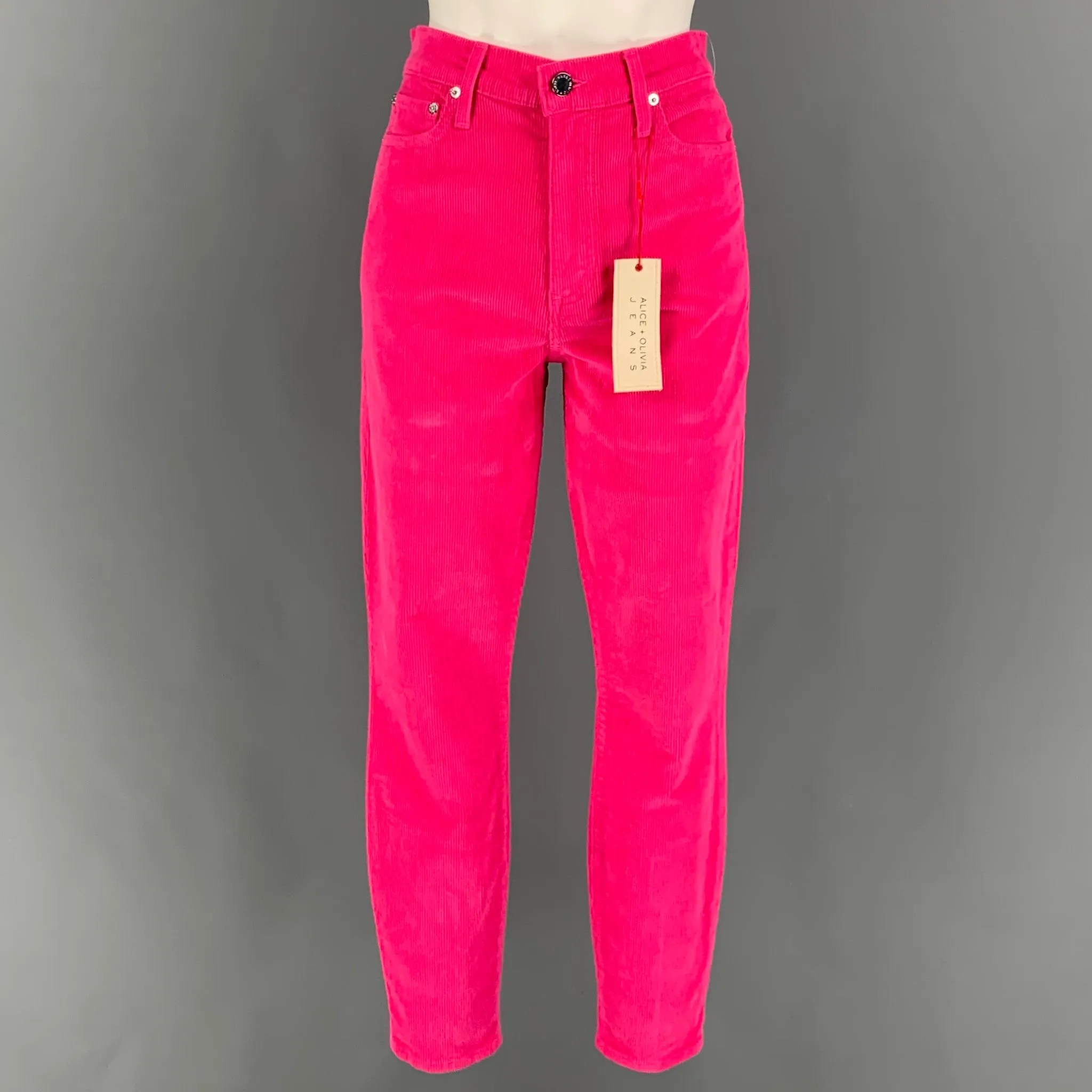 ALICE   OLIVIA Size 26 Pink Cotton Corduroy Jean Cut Casual Pants