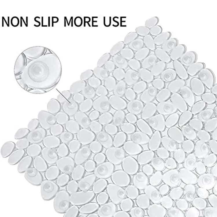 Anti-Slip Mat( Stone pebble Design ) for Bathroom Floor 88 x 40 cm (Transparent) Pack of 1