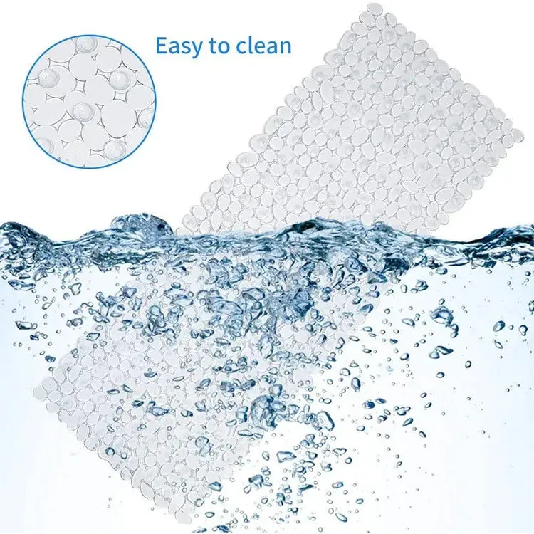 Anti-Slip Mat( Stone pebble Design ) for Bathroom Floor 88 x 40 cm (Transparent) Pack of 1