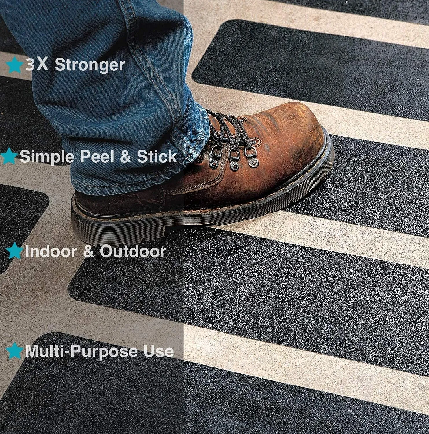 Anti Slip/Anti Skid Strip for Stairs, Slippery floors, Ramps - (15x60 cm, Black)
