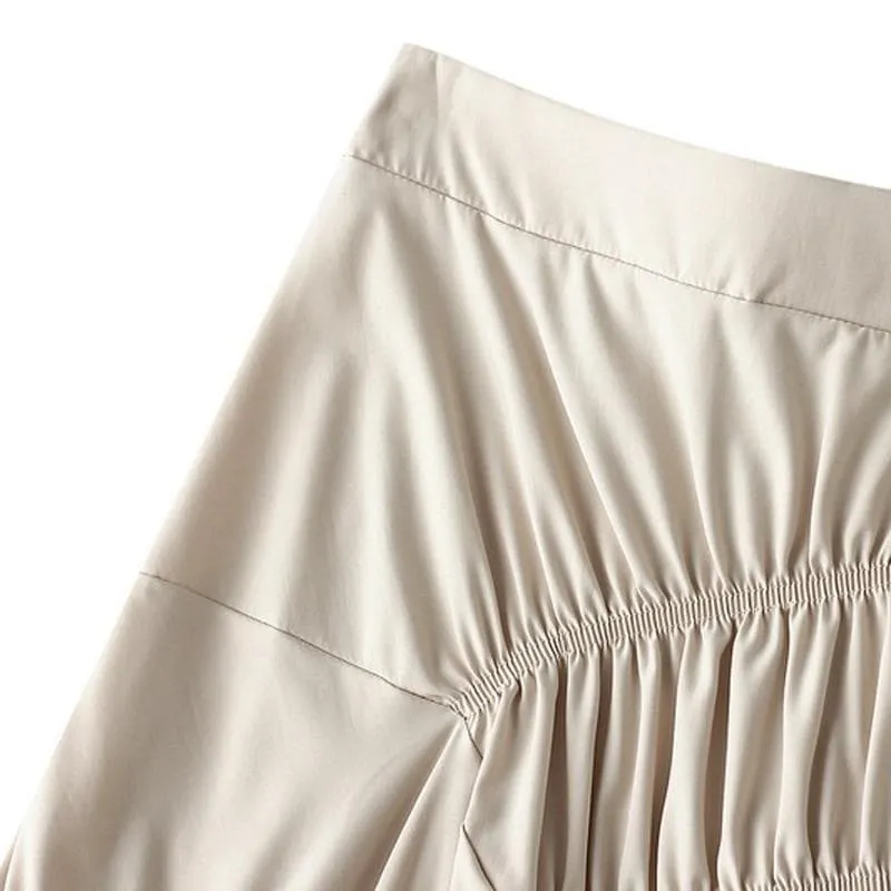 AYSMMETRICAL PLEATED MIDI SKIRT