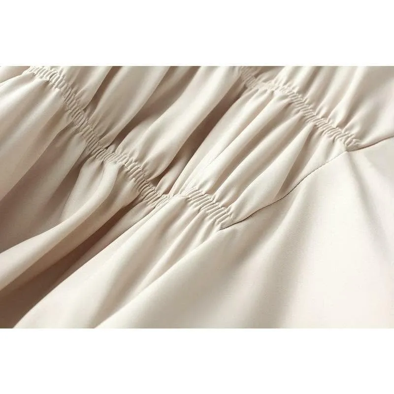 AYSMMETRICAL PLEATED MIDI SKIRT
