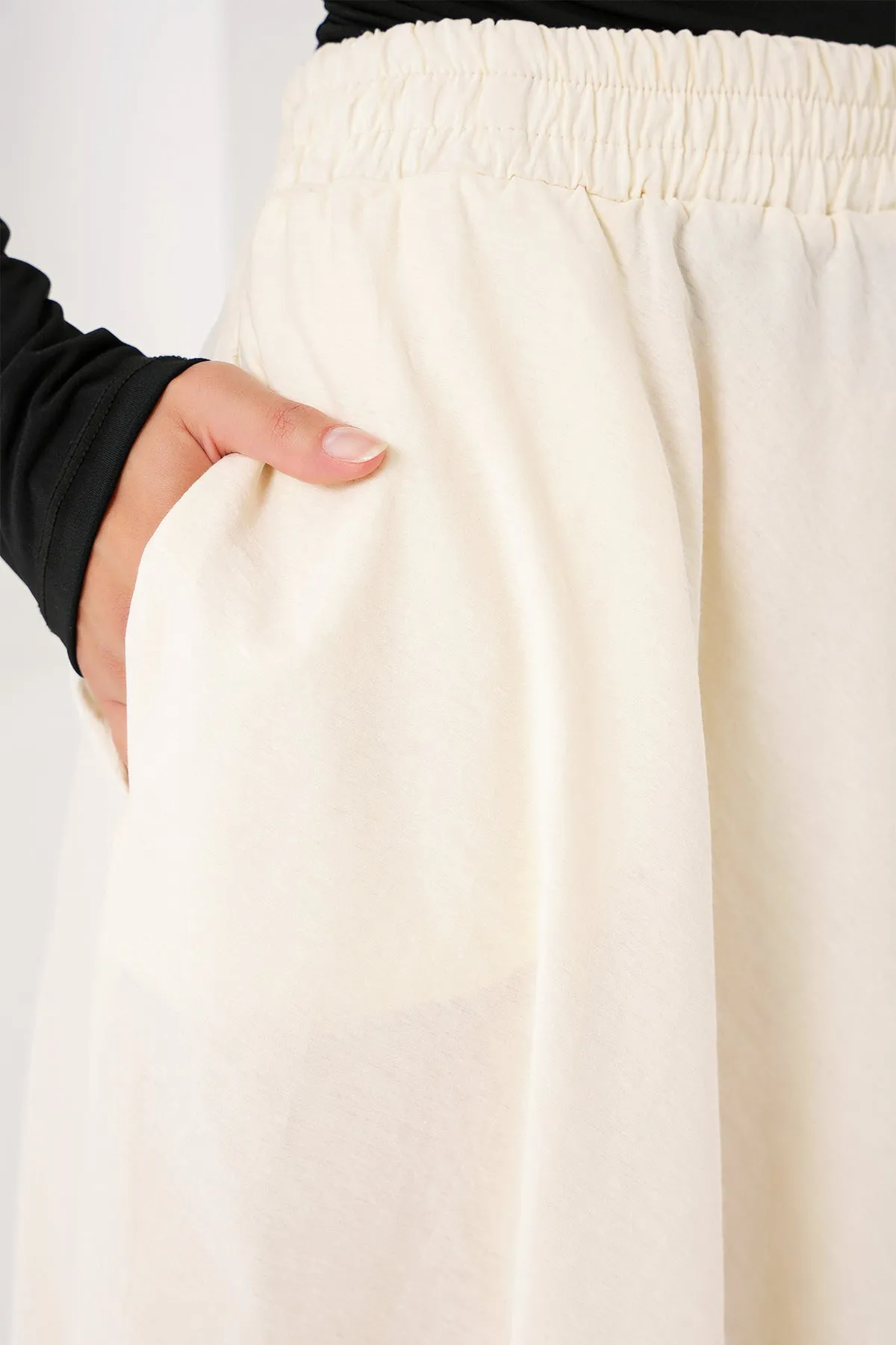BGD Women Woman Pocket Detailed Long Skirt 8024 - Cream - Avondale