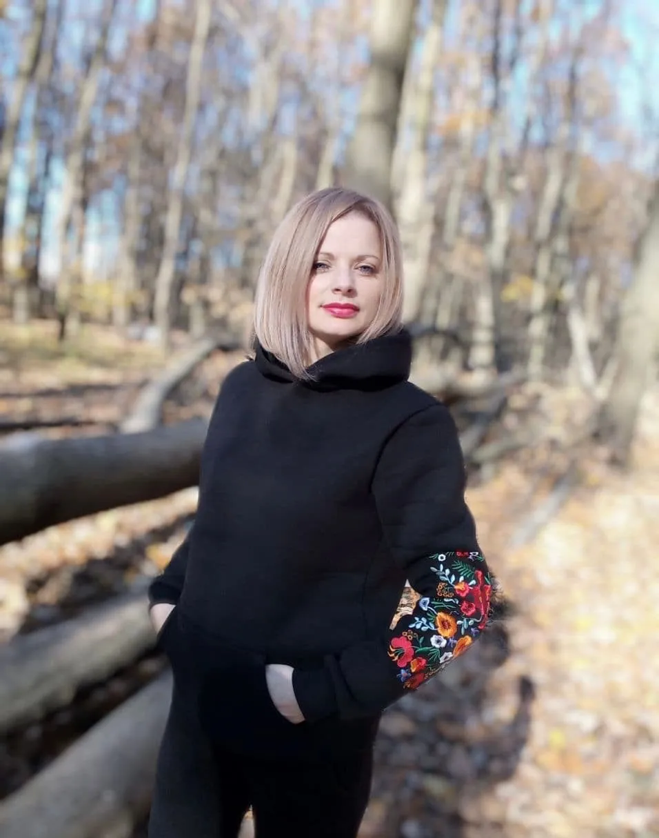 Black Embroidered Hoodie