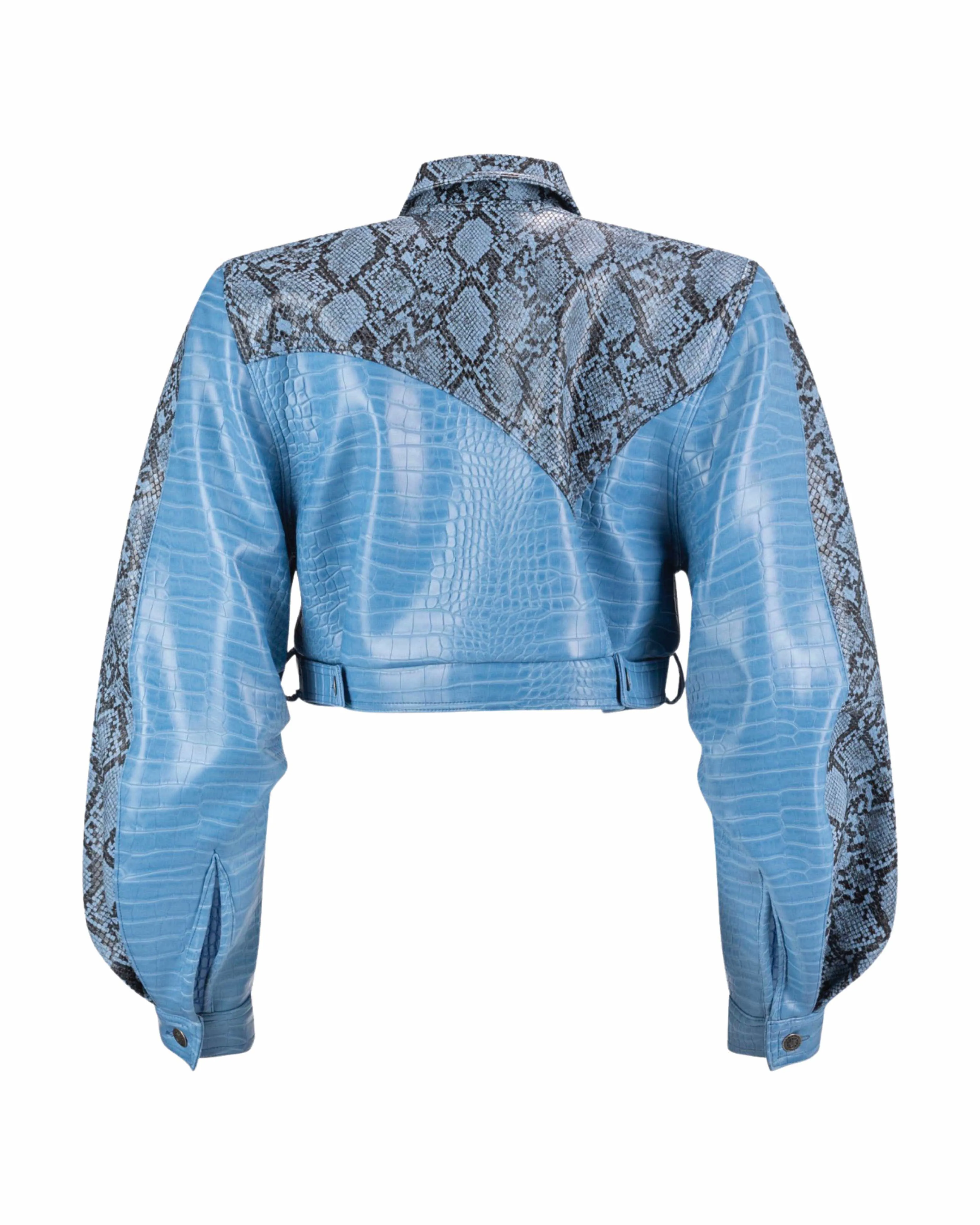 Blue Snake Leather Jacket
