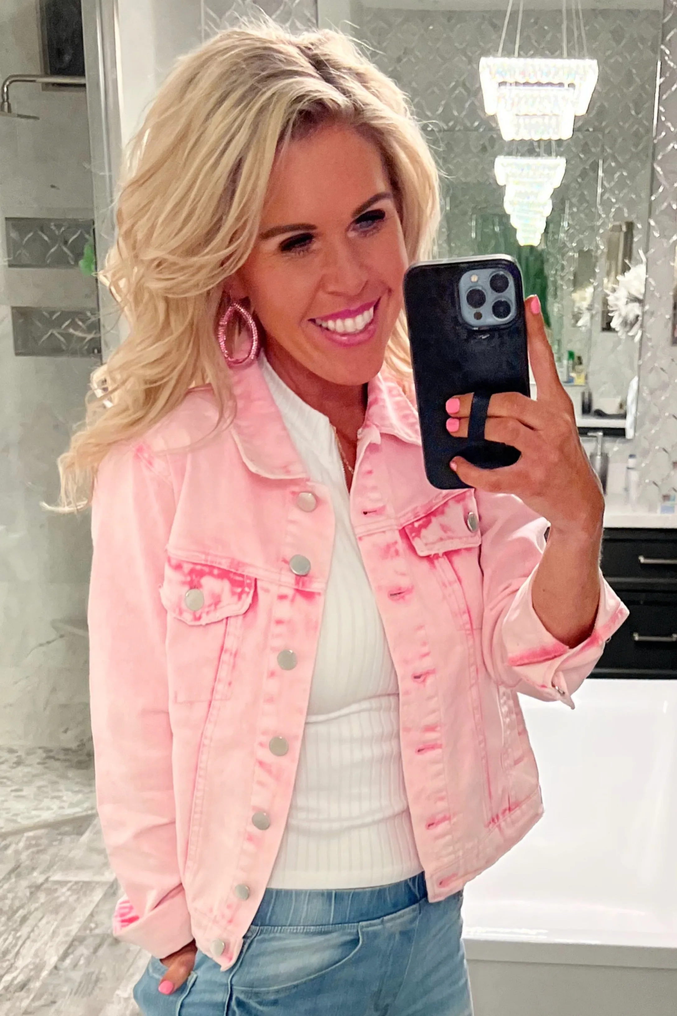Bright Pink Washed Jacket