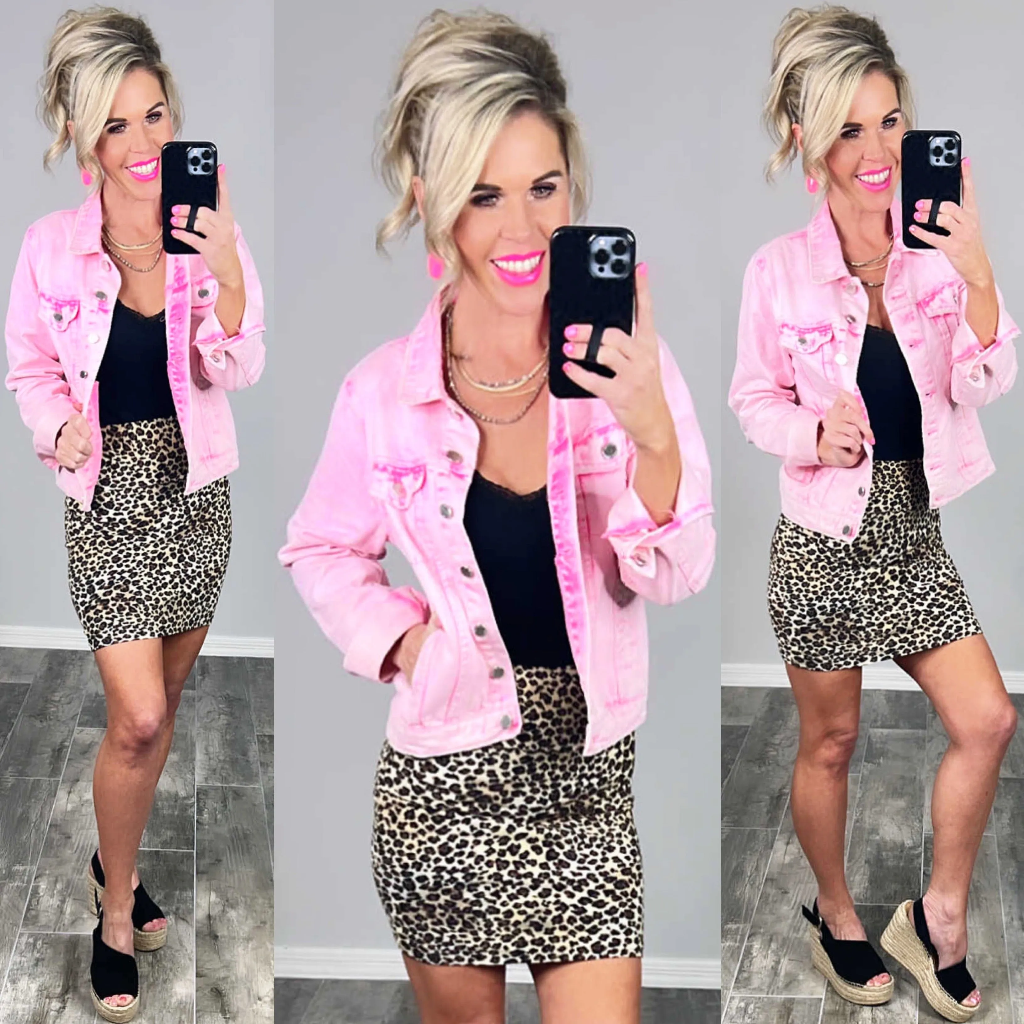 Bright Pink Washed Jacket