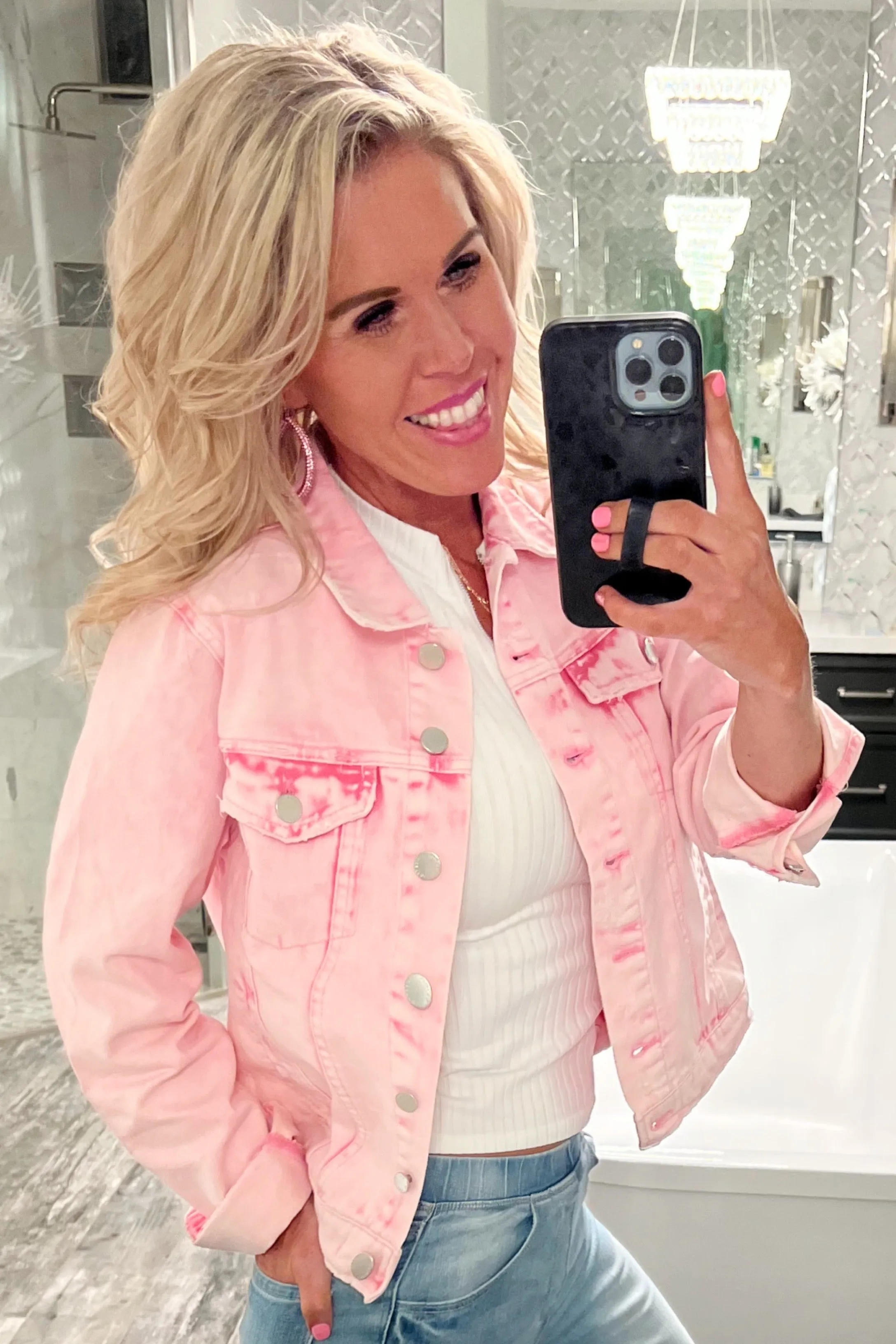 Bright Pink Washed Jacket