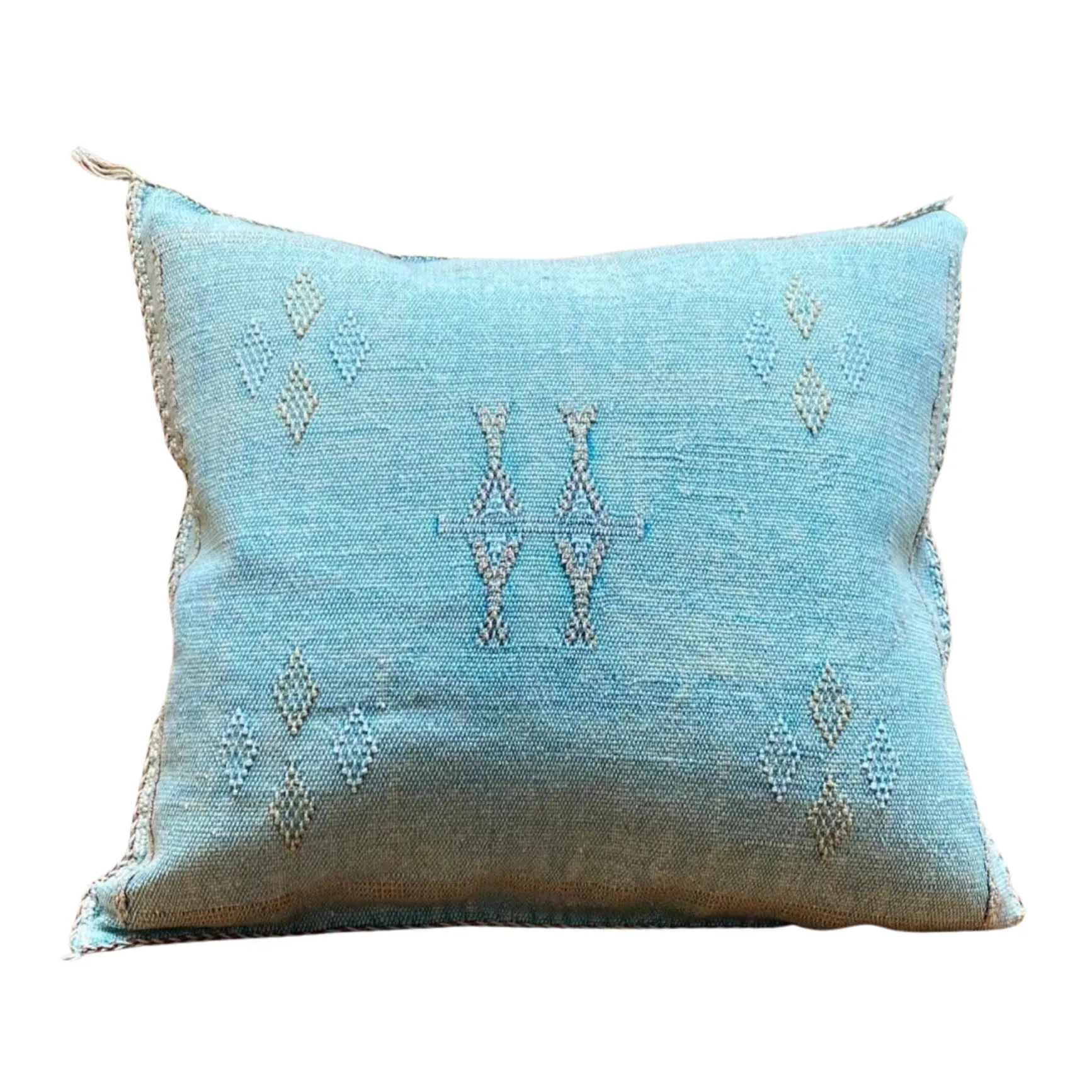 Cactus Silk (Sabra) Handmade Cushion Cover Blue
