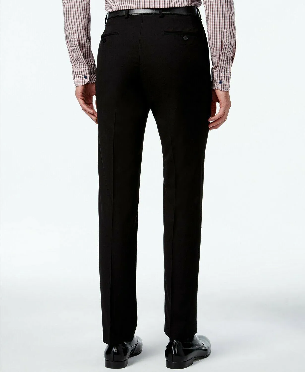 Calvin Klein Mens Slim fit Dress Pants 36 / 34 Black Solid Stretch