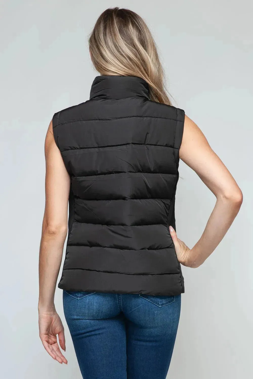 Chic Pocketed Zip-Up Turtleneck Vest for Effortless Style