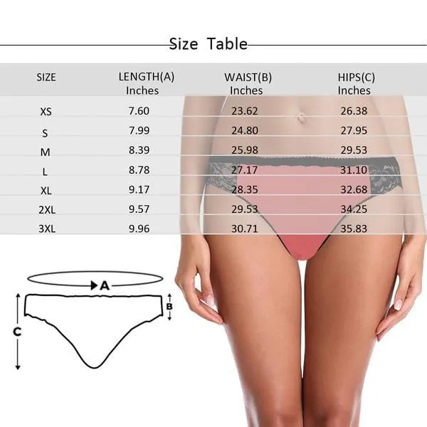 Custom Womens Panties Personalized Face Property Sexy Underwear Women's Lace Panty Honeymoon Gift Valentine's Day Gift
