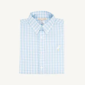 Dean's List Dress Shirt - Buckhead Blue Gingham with Multicolor Stork
