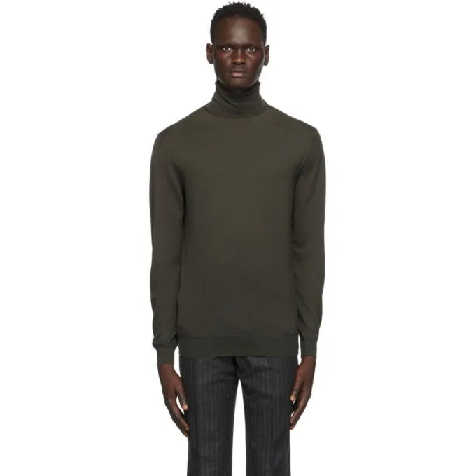 Ermenegildo Zegna Khaki Wool Turtleneck