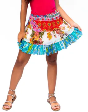 ETC Tiered Floral Mini Skirt