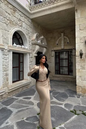 EYY Women Beige Skirt Suit - Glendale