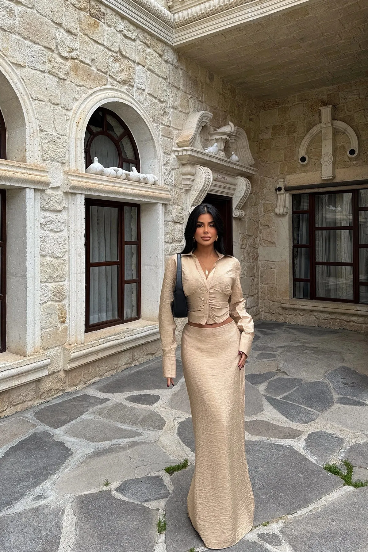 EYY Women Beige Skirt Suit - Glendale