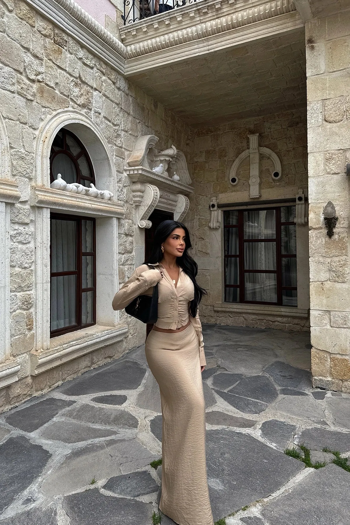EYY Women Beige Skirt Suit - Glendale