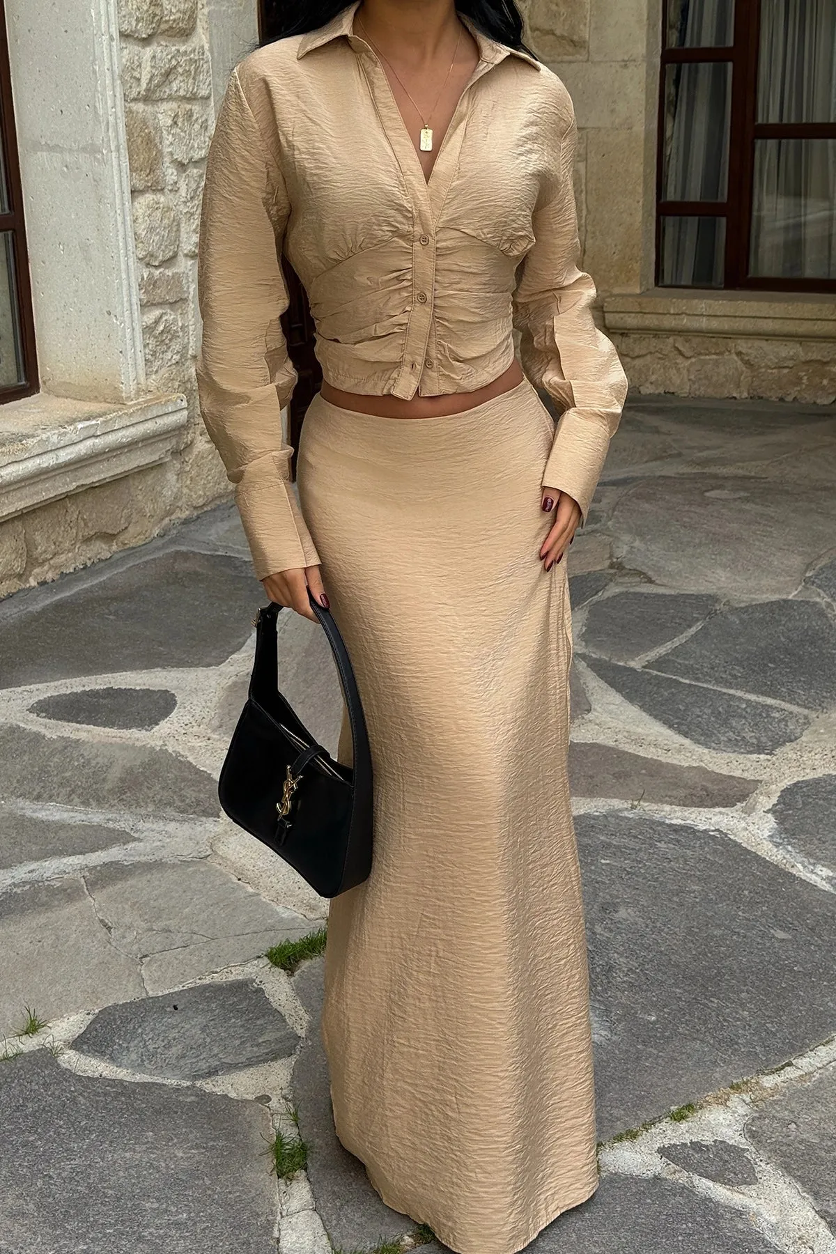EYY Women Beige Skirt Suit - Glendale