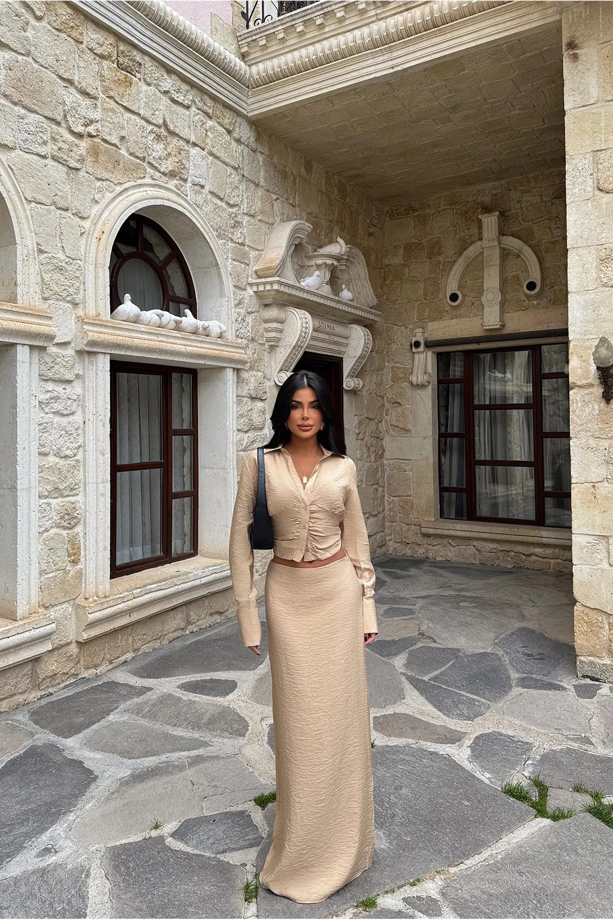 EYY Women Beige Skirt Suit - Glendale
