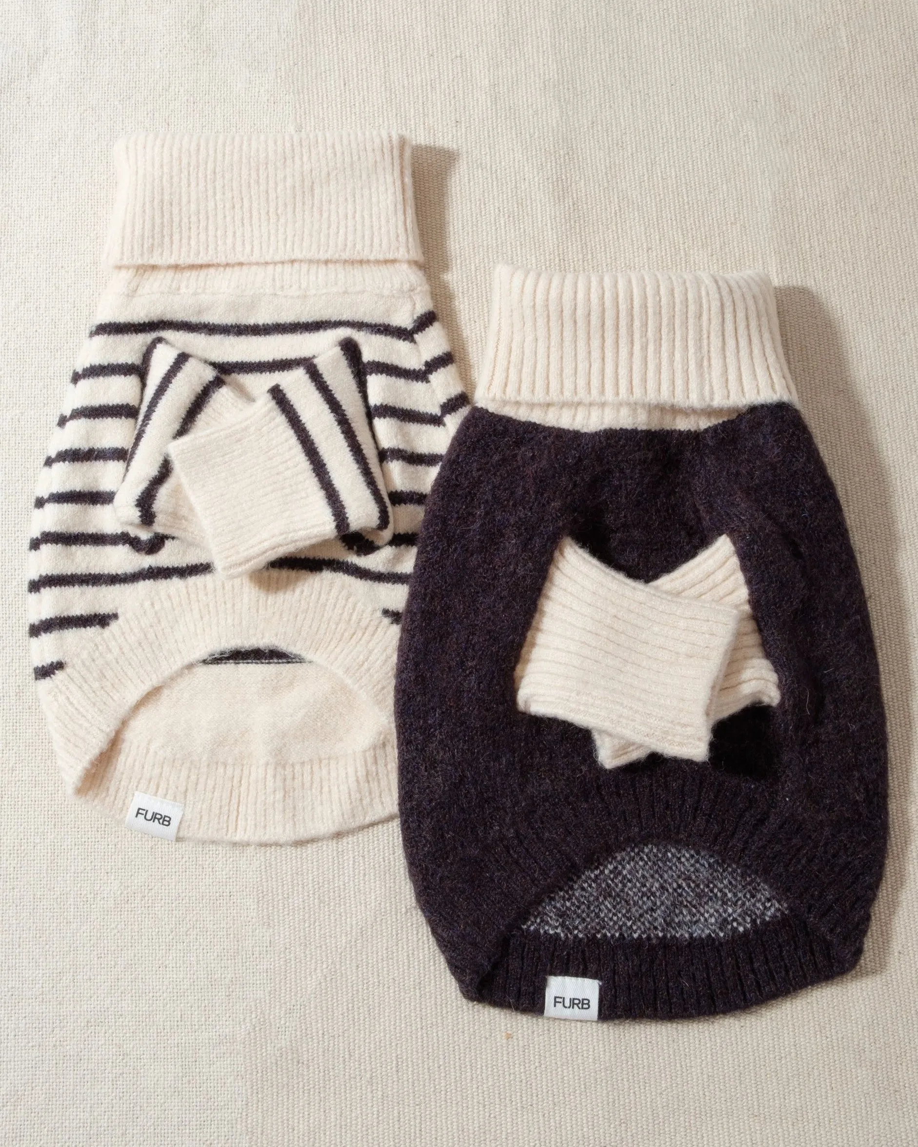 Finley Ivory   Black Striped Dog Sweater
