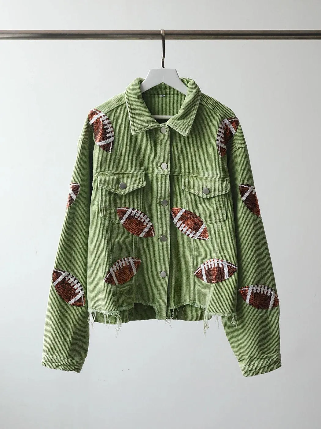 football sequin cropped jacket