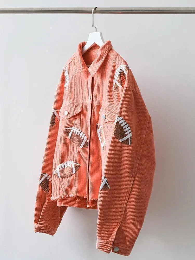 football sequin cropped jacket