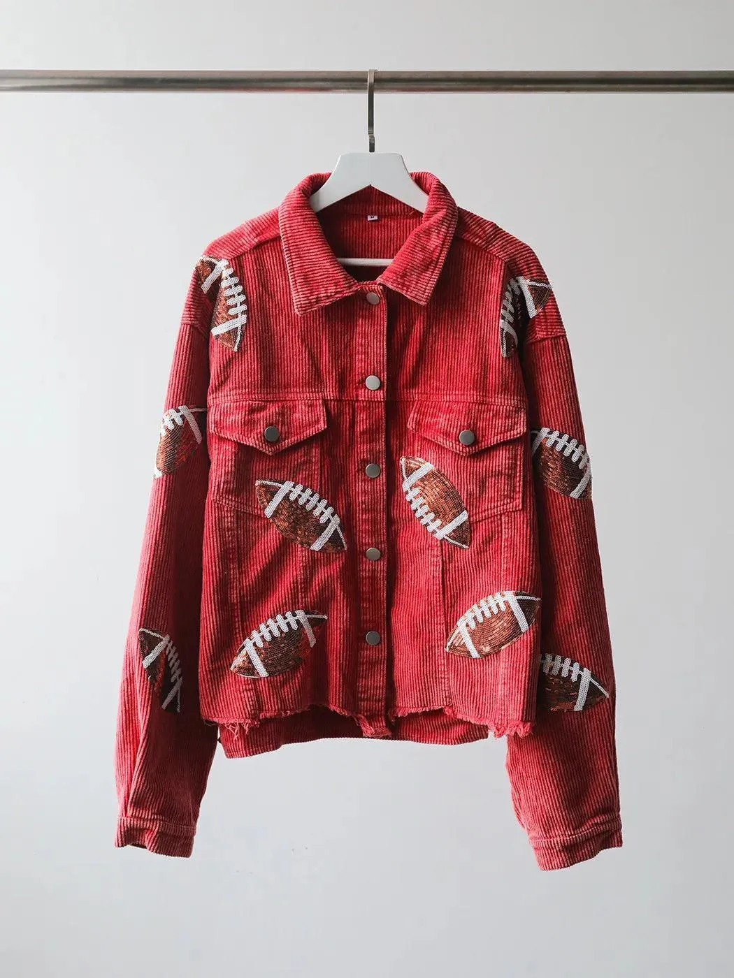 football sequin cropped jacket