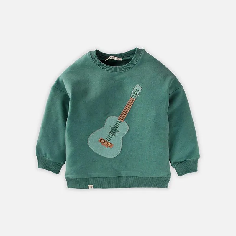 Guitar Embroiderd Sweatshirt - Grün