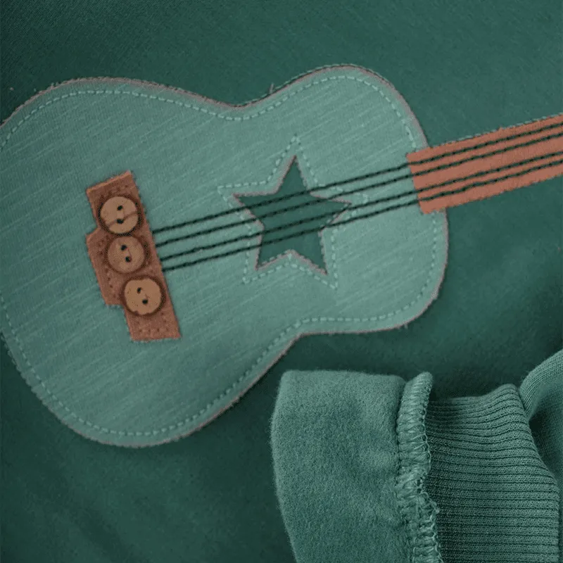 Guitar Embroiderd Sweatshirt - Grün