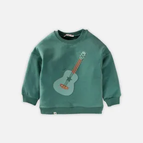Guitar Embroiderd Sweatshirt - Grün