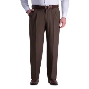 Haggar Mens Classic fit Dress Pants 46 / 32 Brown Solid