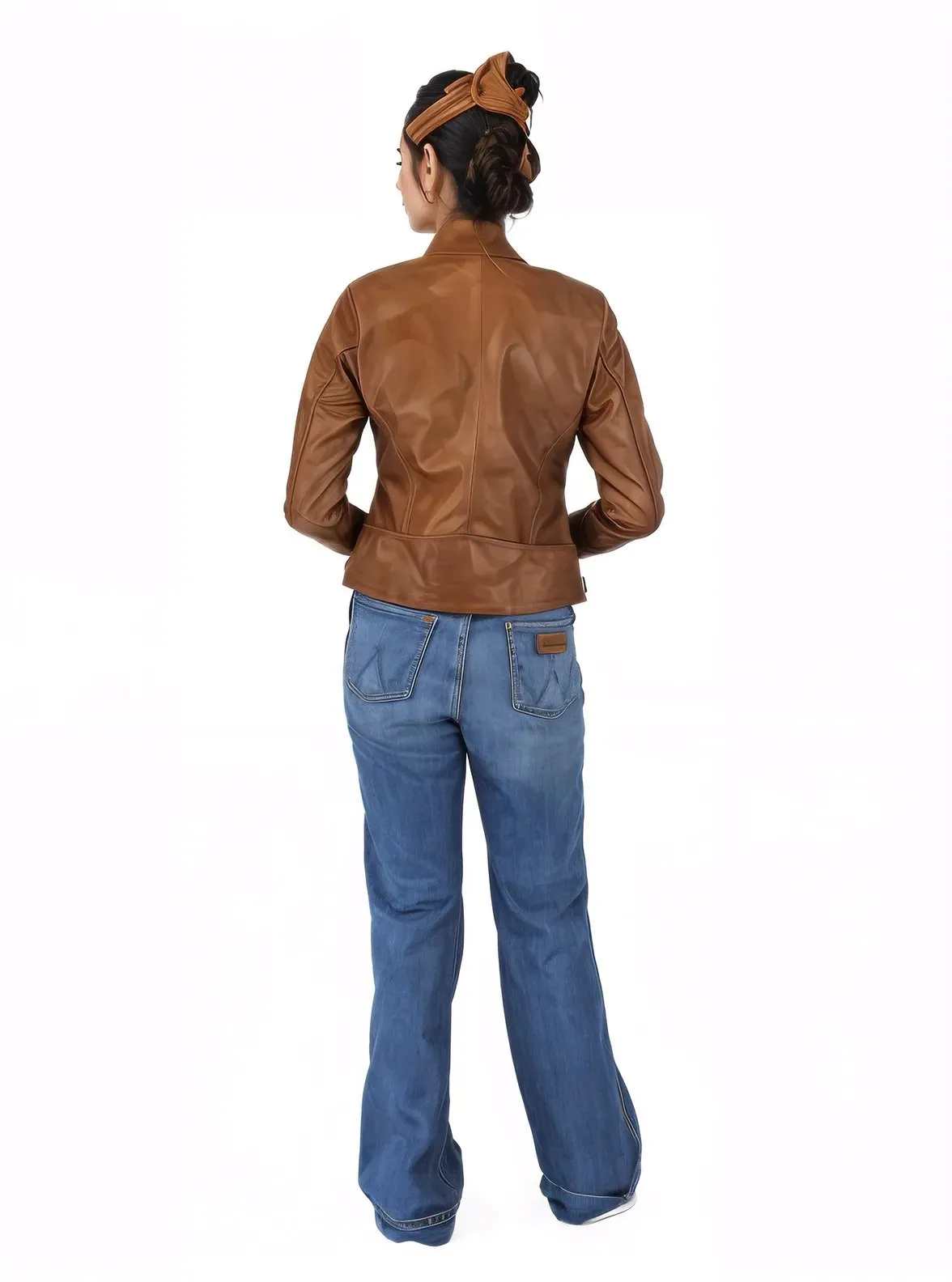 Handcrafted Women's Sheepskin Leather Biker Jacket – Premium Biker Style Honey