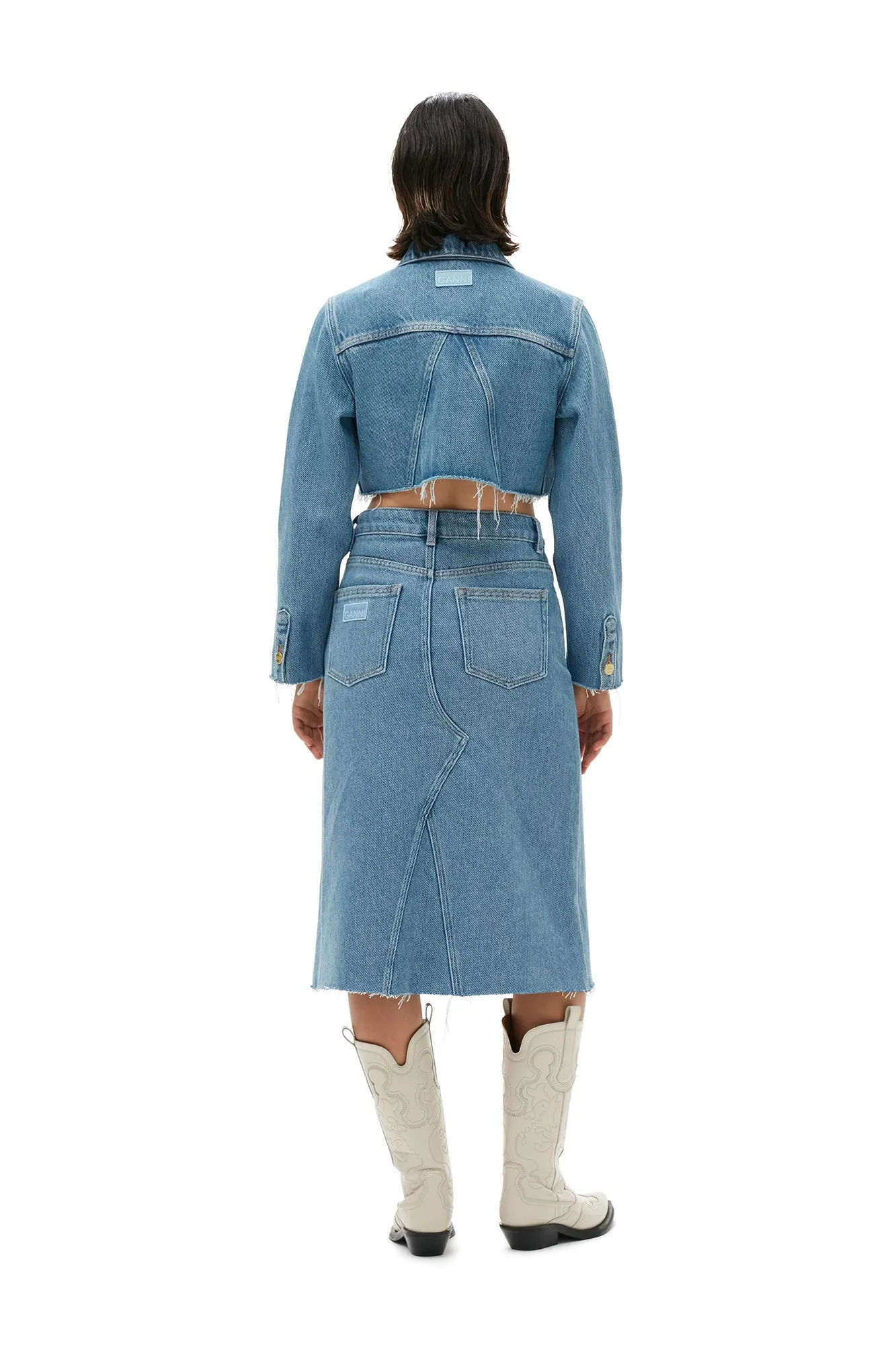 HEAVY DENIM CROPPED TRUCKER JACKET