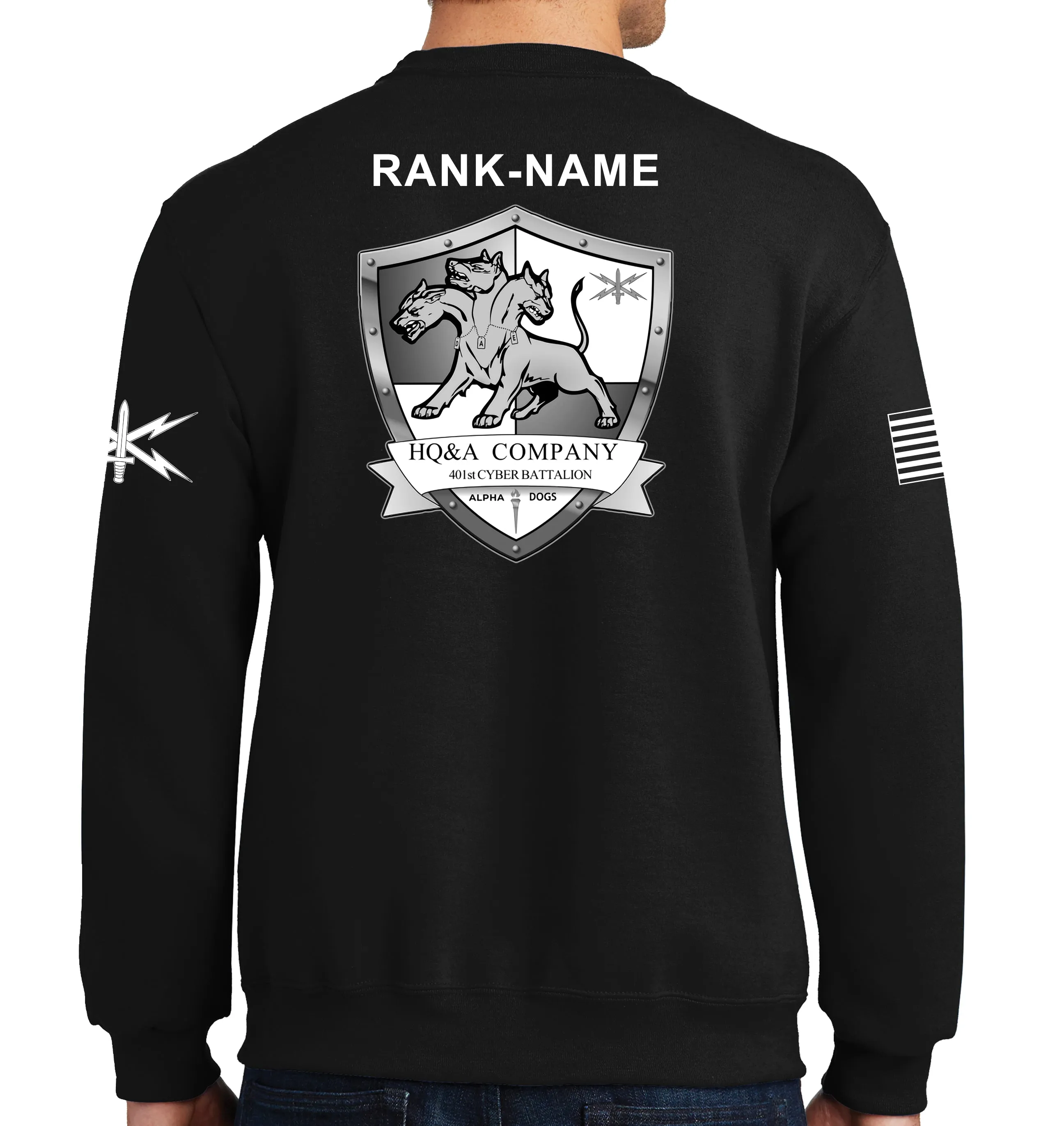 HQ&A Instructors 50-50 Blend Crewneck Unisex Sweatshirt. This shirt IS approved for PT.