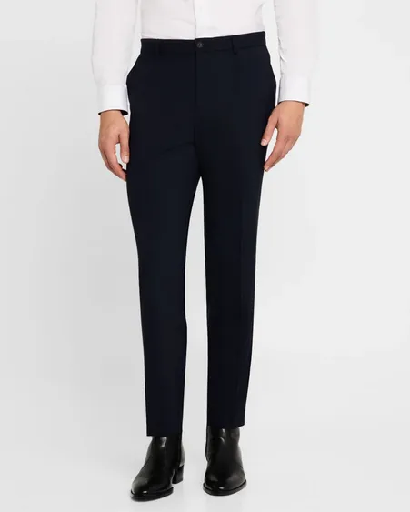 Hugo Boss Mens Genius Slim Fit Dress Pants Pants 34 x 32 Blue Solid