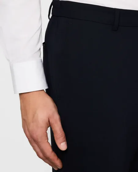 Hugo Boss Mens Genius Slim Fit Dress Pants Pants 34 x 32 Blue Solid