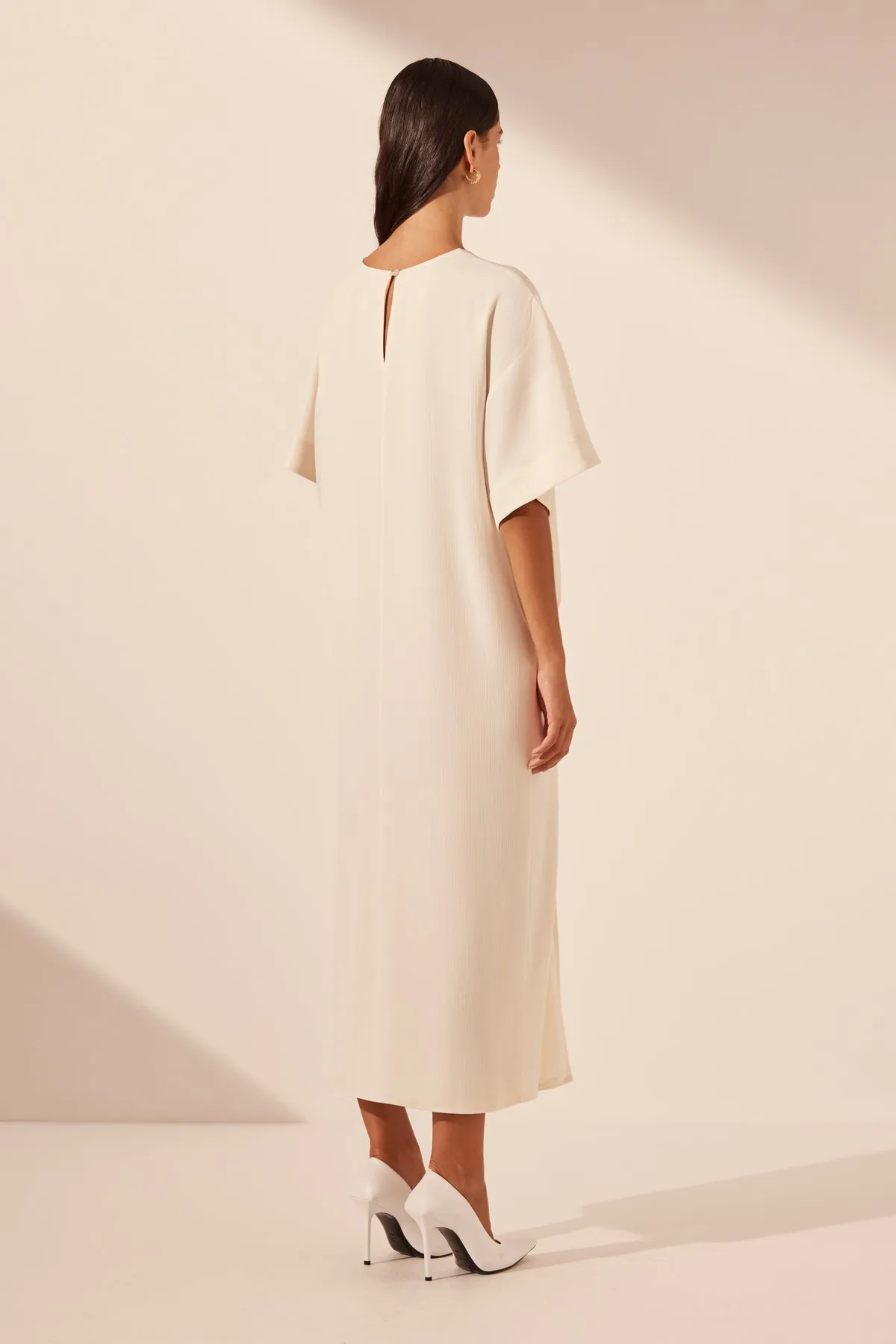 ILIAD T SHIRT MIDI DRESS - RICE