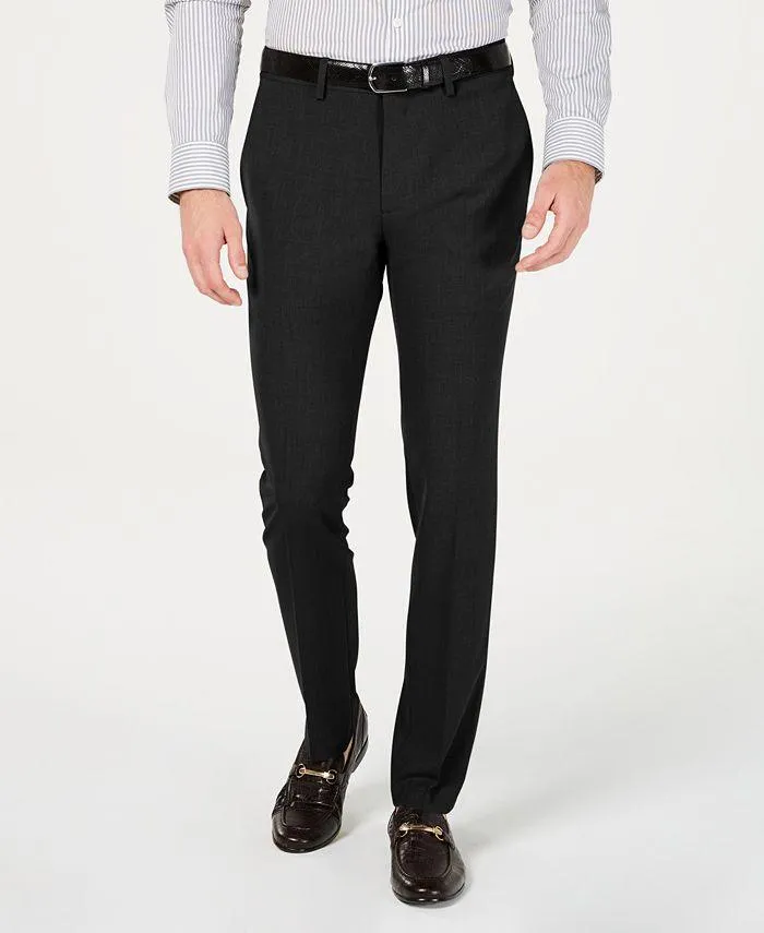 Kenneth Cole Reaction Mens Skinny fit Dress Pants 30 / 29 Black Solid Stretch