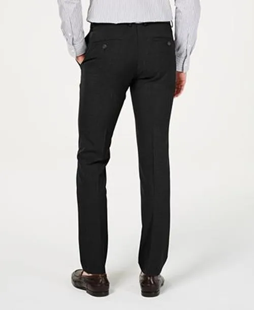 Kenneth Cole Reaction Mens Skinny fit Dress Pants 30 / 29 Black Solid Stretch