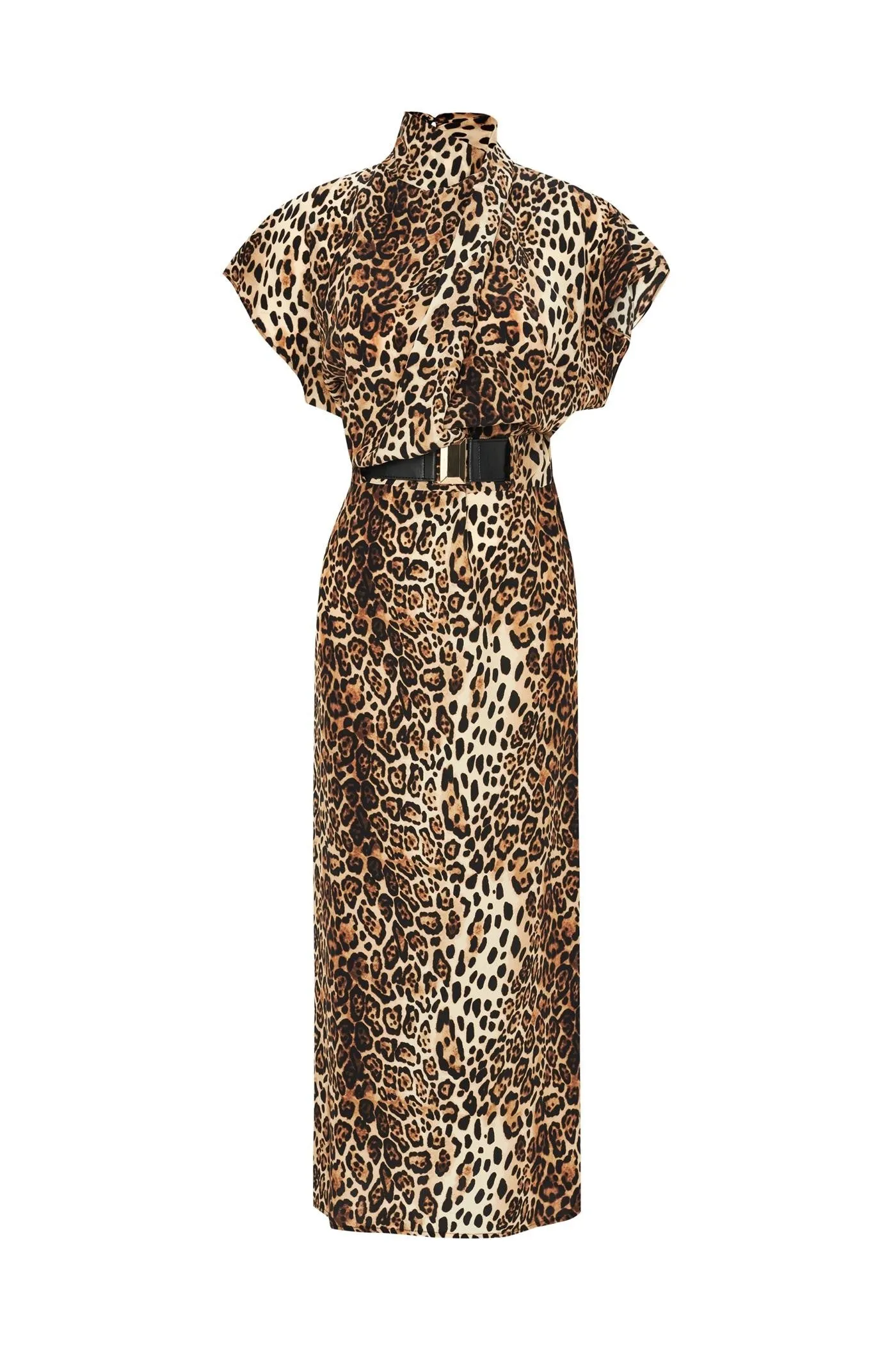Leopard Print Sleeveless Maxi Dress