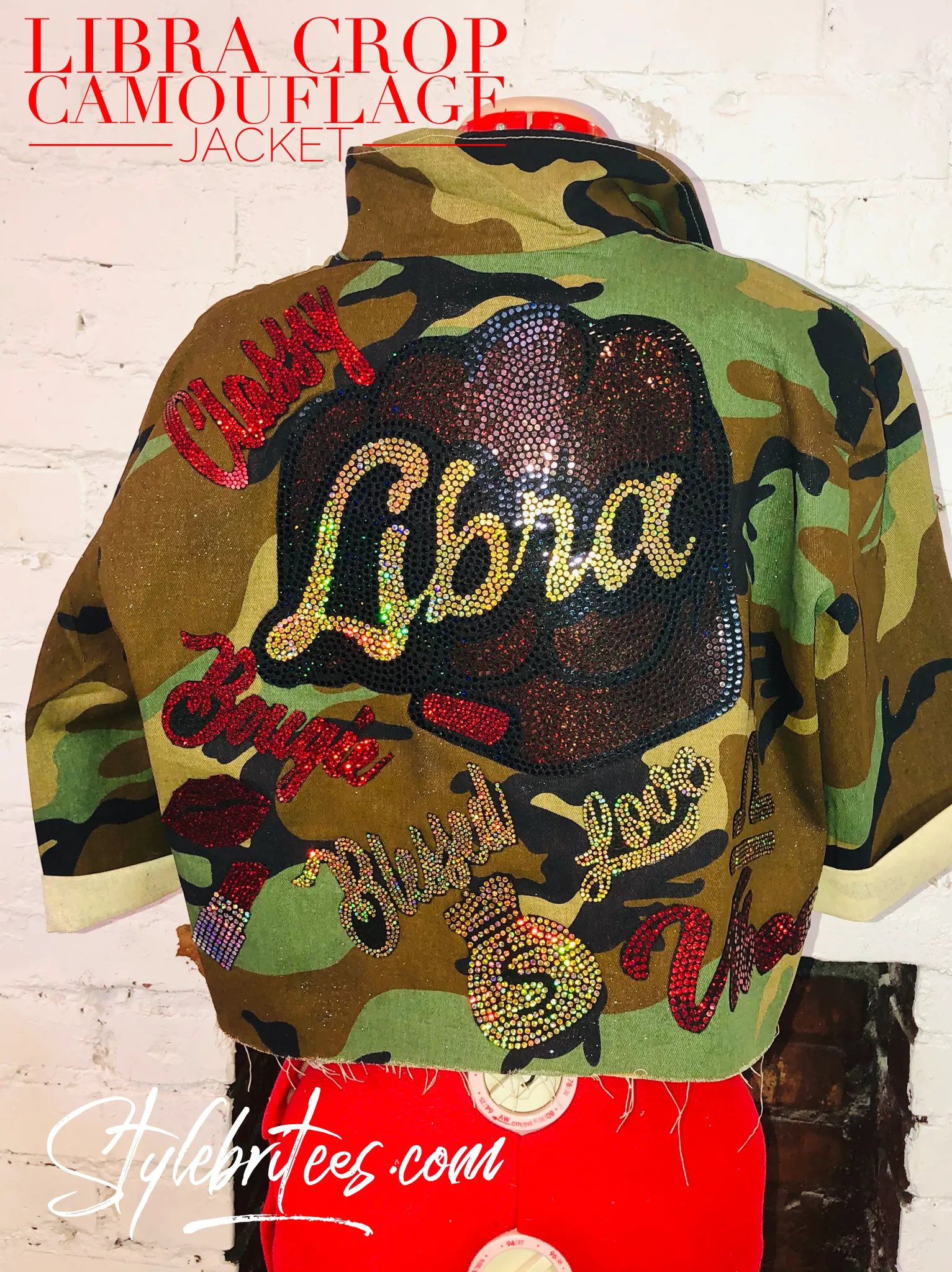 LIBRA Fist  CAMOUFLAGE BLING Patchwork JACKET