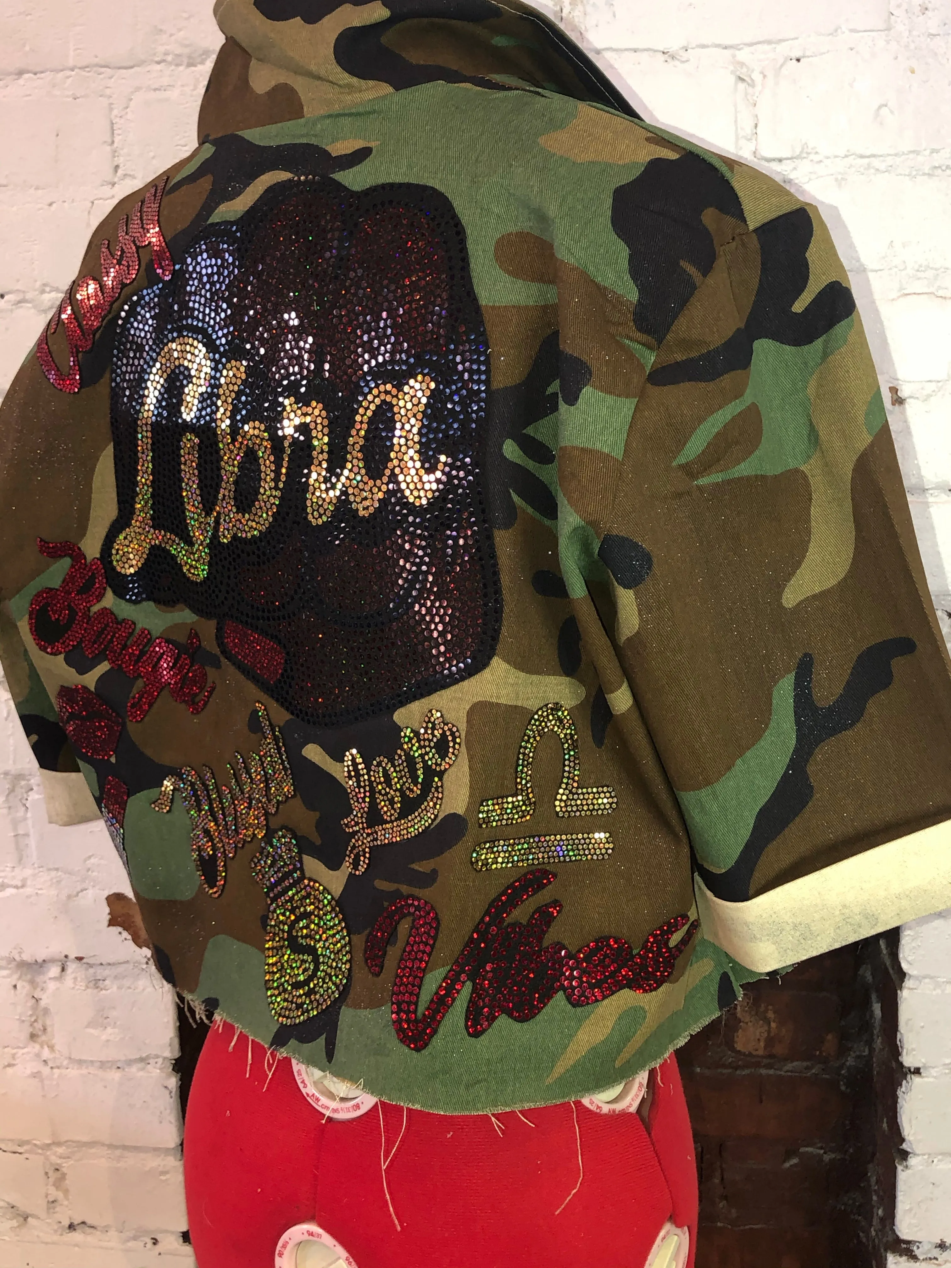 LIBRA Fist  CAMOUFLAGE BLING Patchwork JACKET